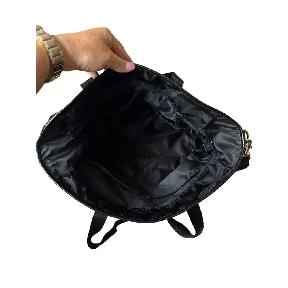 COACH BABY Signature Diaper Bag Black Nylon Large Multifunction Tote Zip Top